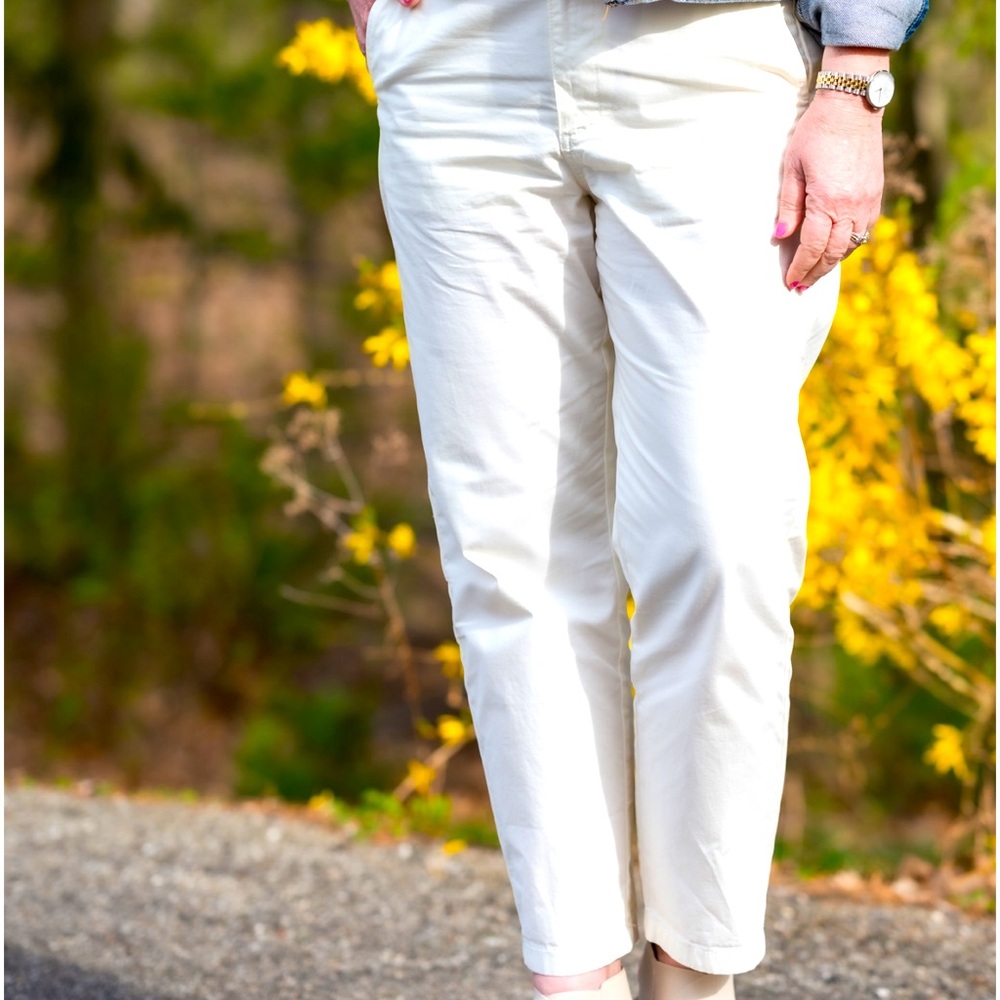Banana Republic Women's Cream Straight-Leg Trousers